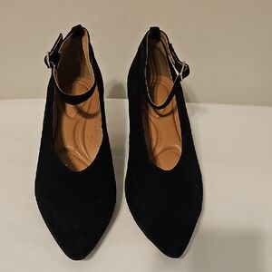 Aerosoles Black Suede Wedge Women's Shoes